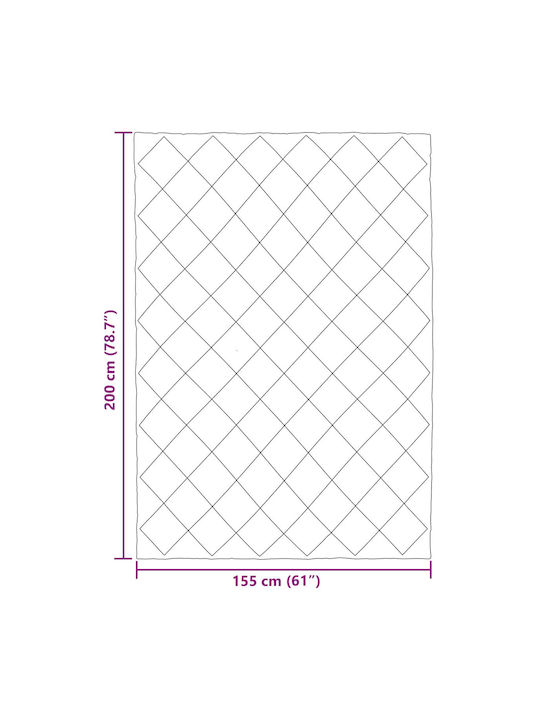 vidaXL Παπλωματοθήκη Διπλή 200x155 Μαύρο, Ταμπά