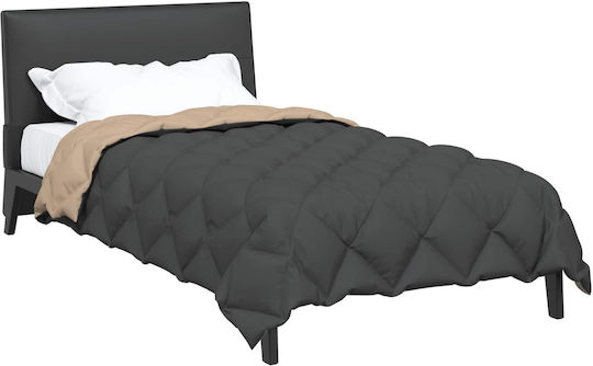 vidaXL Duvet Cover Single 135x200 Anthracite, Tan