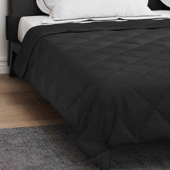 vidaXL Duvet Cover Queen 220x240 Black Velvet-Black Metal