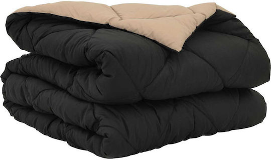 vidaXL Duvet Cover Single 135x200 Black, Tan