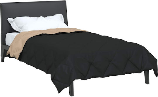vidaXL Duvet Cover Single 135x200 Black, Tan