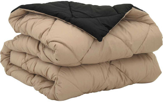 vidaXL Duvet Cover Single 135x200 Black, Tan