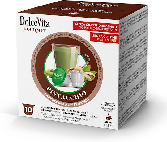 Dolcevita Al Pistacchio Capsule Compatible with Nespresso Machines 10pcs