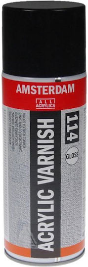 Royal Talens Spray Poloneză Amsterdam Acrylic Varnish cu Strălucitor Efect Transparent 114 400ml