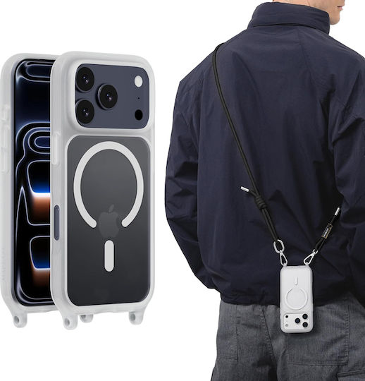 Mageasy Roar M With Lanyard Back Cover Σιλικόνης με Λουράκι Διάφανο (iPhone 17 Pro)