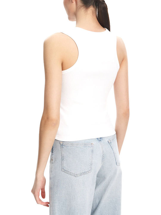 Women's Blouse Cotton Sleeveless White
