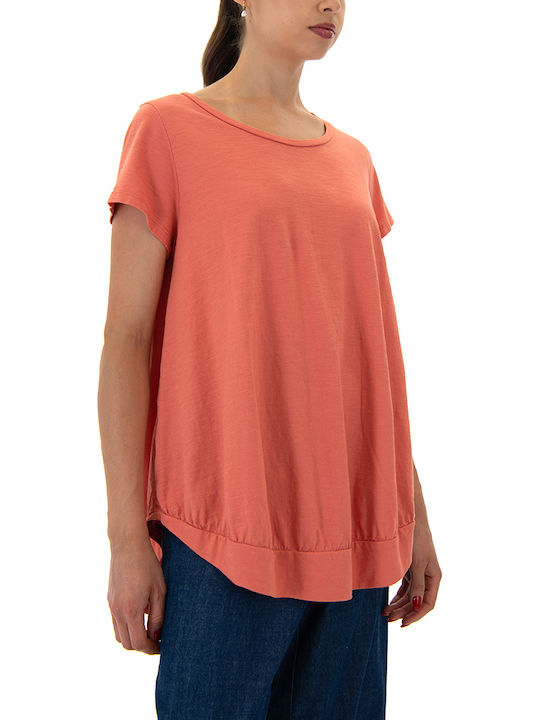 Damen Bluse Baumwolle Coral