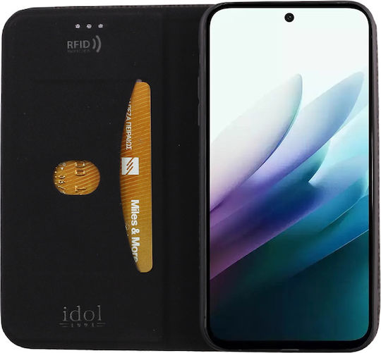 Idol 1991 Elite Anti-rfid Book Synthetic Leather / Silicone Black (Redmi 15)