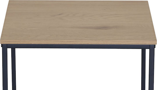 Square Side Coffee Table Kivos Metal Sonoma Black W45xL45xH45cm