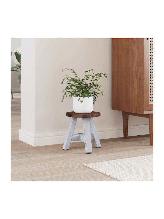Round Side Table Wooden Beige M22xW22xH24cm