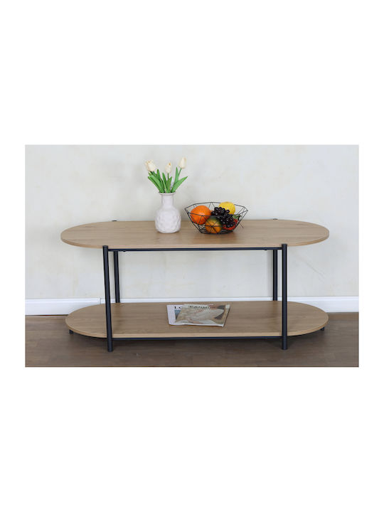 Oval Central Coffee Table Rodos Wooden Sonoma M115xP50xH45.1cm