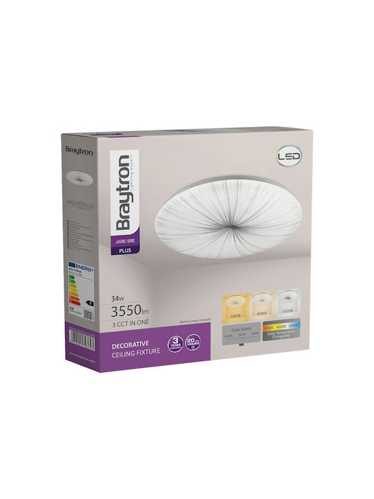 Braytron Jade Ceiling Mount Light 40.5cm White with Integrated LED