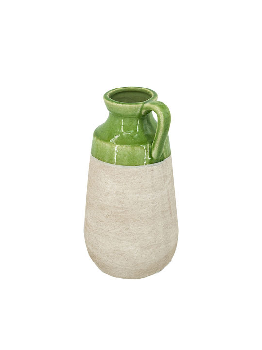 Artekko Candia Vază Ceramică Verde Bej 15.5x14.5x30 Cm