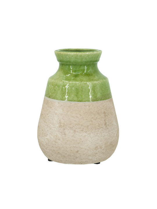 Artekko Candia Vază Ceramică Verde Bej 15.5x14.5x20 Cm