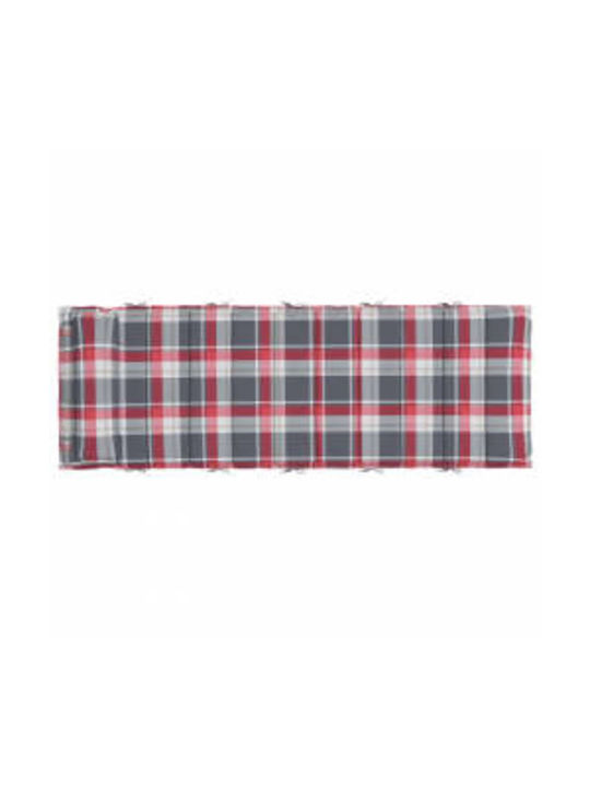 vidaXL Sunbed Cushion with Backrest Red and Grey 60x178 cm