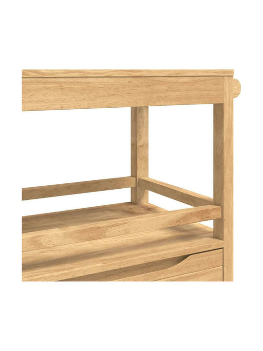 vidaXL Wooden Kitchen Rack 3 Tiers Brown 72.5x45x80cm