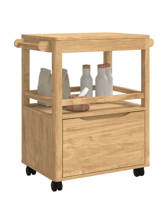vidaXL Wooden Kitchen Rack 3 Tiers Brown 72.5x45x80cm