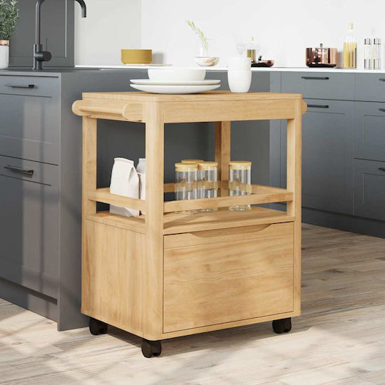 vidaXL vidaXL Küchenregal Hölzernes 3 Ebenen Braun 72.5x45x80cm
