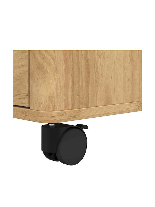 vidaXL Wooden Kitchen Rack 3 Tiers Brown 72.5x45x80cm