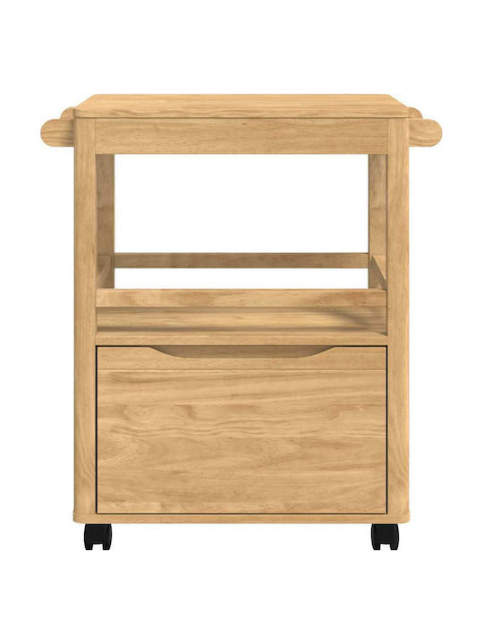vidaXL Wooden Kitchen Rack 3 Tiers Brown 72.5x45x80cm
