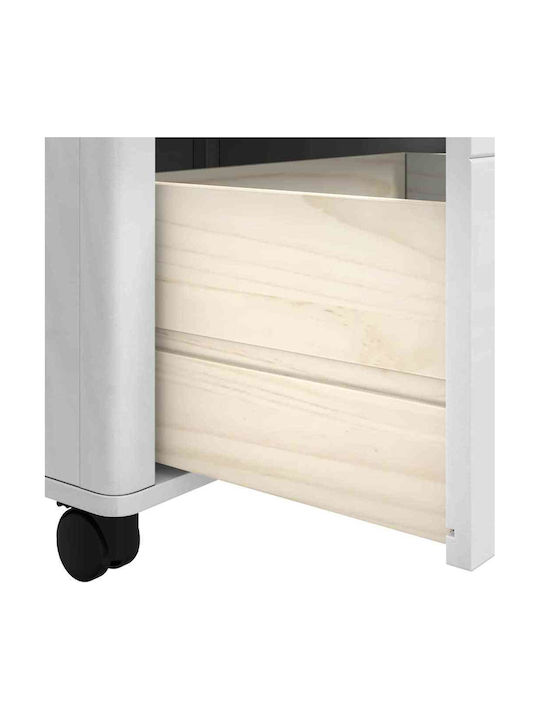 vidaXL Ραφιέρα Κουζίνας Ξύλινη 3 Θέσεων Λευκή 72.5x45x80cm