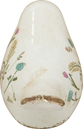 Artekko Aging Бяла Керамична Декоративна Фигура Птица Цветя 20.5x9x11.5 См