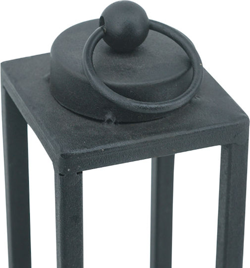 Artekko Metallic Lanterns Set Black 10x10x48cm 3pcs