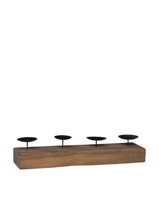 vidaXL Wooden Candle Holder in Brown Colour 50x10x15cm Various Colors
