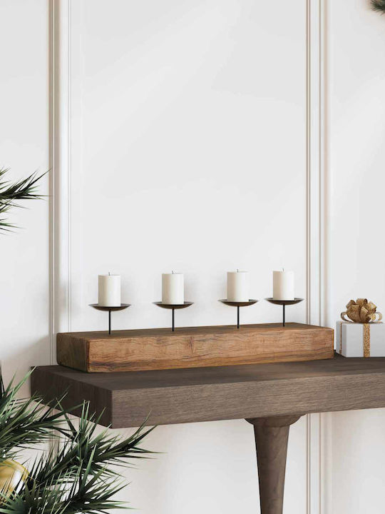 vidaXL Wooden Candle Holder in Brown Colour 50x10x15cm Various Colors