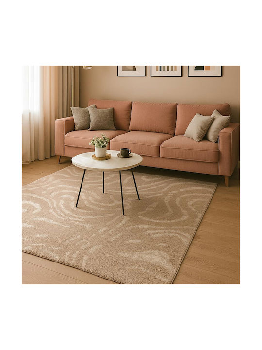 Beauty Home Modern Bedroom Rug Set Beige 9656 3 Pieces