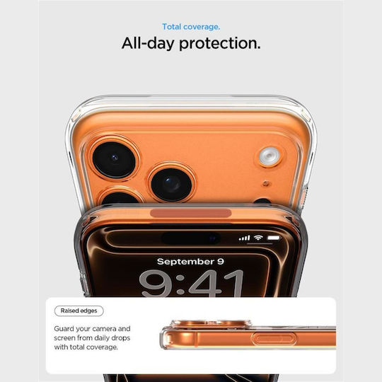 Spigen Ultra Hybrid MagFit Rückseite Umschlag Silikon / Kunststoff 2mm Transparent Orange (iPhone 17 Pro Max)