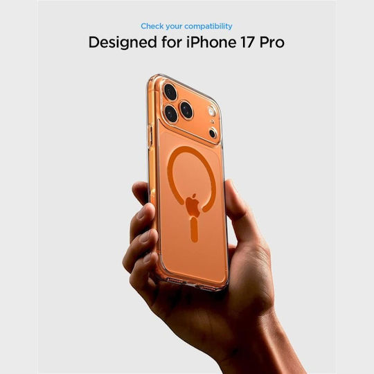 Spigen Ultra Hybrid MagFit Rückseite Umschlag Silikon / Kunststoff 2mm Transparent Orange (iPhone 17 Pro Max)