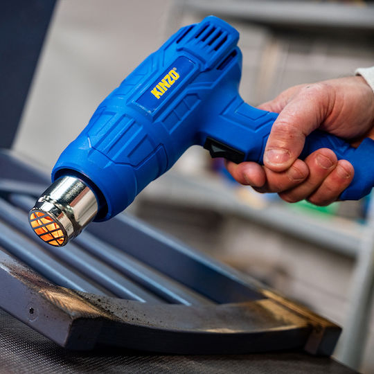 Kinzo 18228 Πιστόλι Θερμού Αέρα 2000W με Ρύθμιση Θερμοκρασίας εως και 495°C