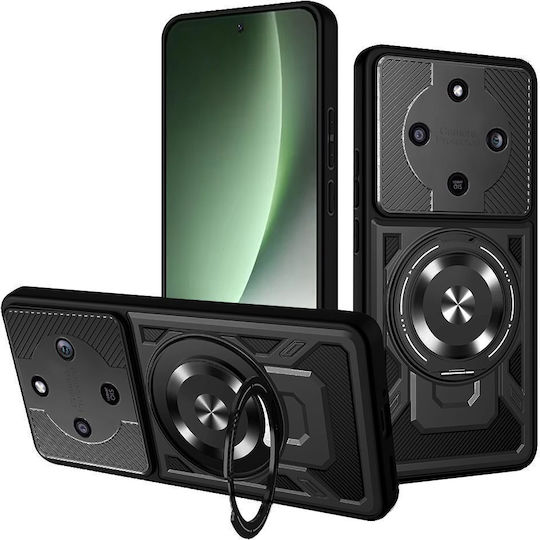 Techsuit Ruggedcam Umschlag Rückseite Silikon Schwarz (Honor Magic8 Lite - Techsuit)