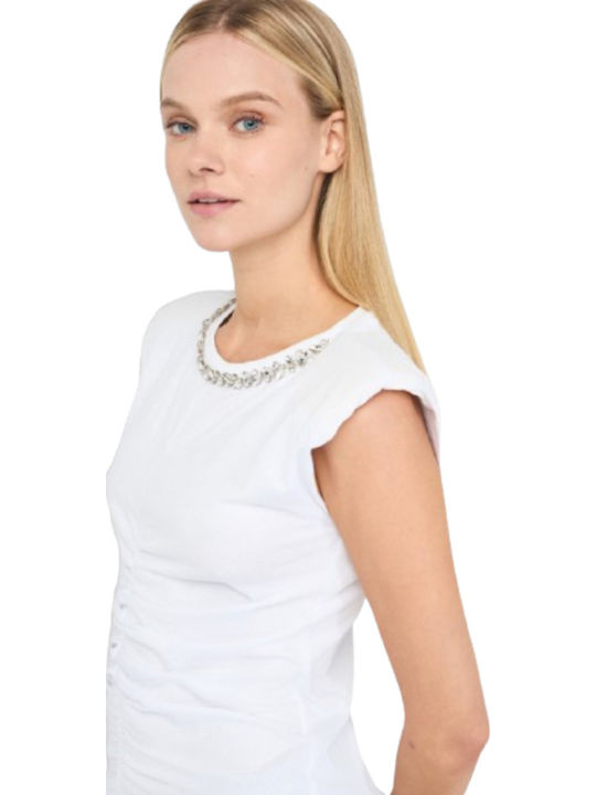 Women's Blouse Cotton Sleeveless White