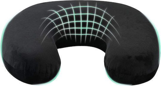 vidaXL Travel Pillow Velvet Black