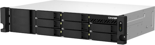 QNap TS-864EU-RP-8G NAS Rack με 8 θέσεις για M.2/SSD και 2 θύρες Ethernet