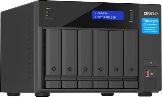 QNap TVS-h674T NAS Tower με 6 θέσεις για HDD/M.2/SSD και 2 θύρες Ethernet
