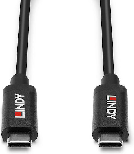 Lindy USB 3.2 Video Cable USB-C male - USB-C 60W PD Μαύρο 3m 43348