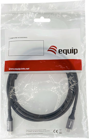 Equip Braided USB 4 Video Cable USB-C male - USB-C 100W PD Μαύρο 2m 128382