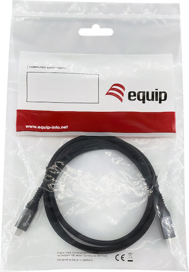 Equip Braided USB 4 Video Cable USB-C Male - USB-C 240W PD Black 1.2m 128381
