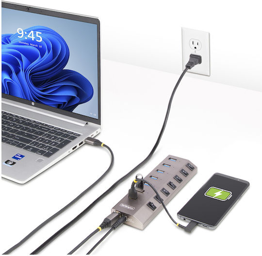 StarTech Hub 8 Θυρών USB 3.2 με σύνδεση USB-A Γκρι