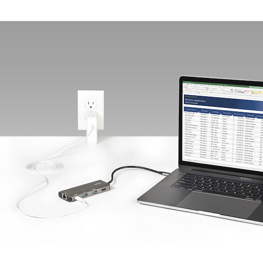 StarTech USB-C / USB-A Docking Station με 4K PD Ethernet Γκρι (DKT31CHPDL)