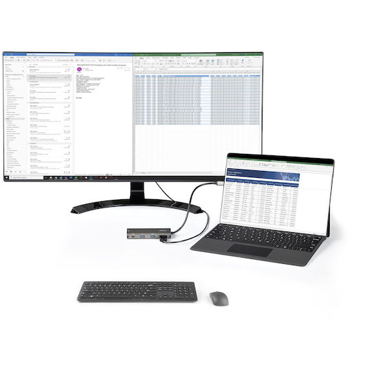 StarTech USB-C / USB-A Docking Station με 4K PD Ethernet Γκρι (DKT31CHPDL)