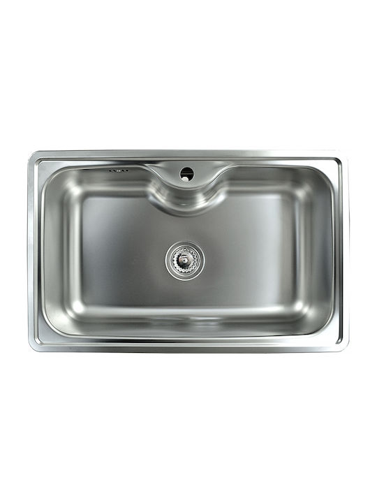 Maidtec Inset 1B 101050601 Drop-In Sink Inox Satin W80xD50cm Silver