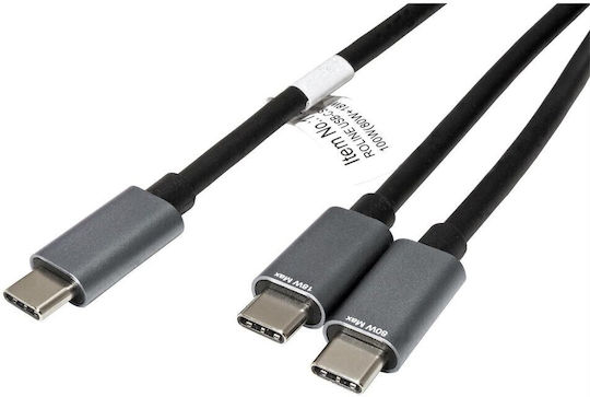 Roline Cablu Splitter Încărcare Usb Type C La 2 X Usb Type C 100w T-t 1.8m Roline 11.02.8308