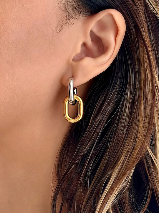 Enotia Earrings Hoops made of Steel Gold Plated Enotia Earrings Hoops made of Steel Gold Plated
