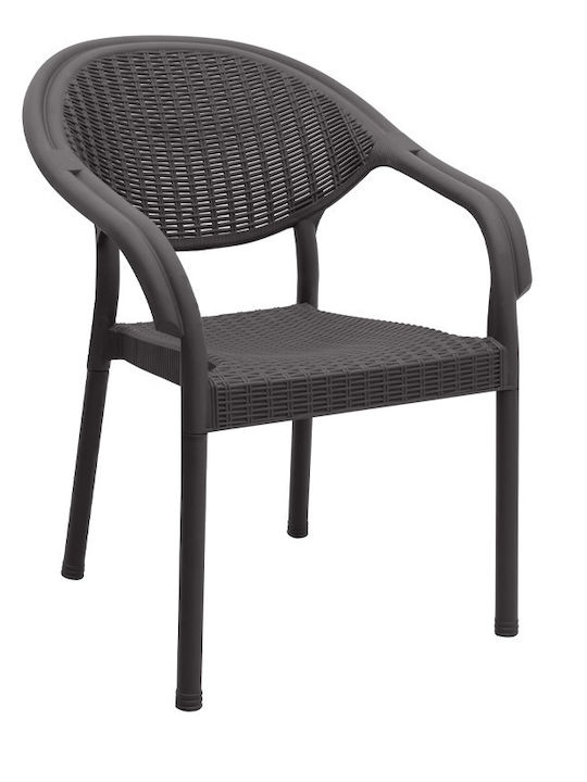 Gartenstuhl Kunststoff Braun 54x51x85cm