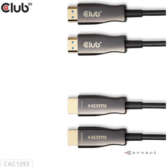 Club3D HDMI 2.1 Ultra High Speed 48Gbps 4K 120Hz HDR VRR Cable HDMI Male - HDMI Male 50m Black