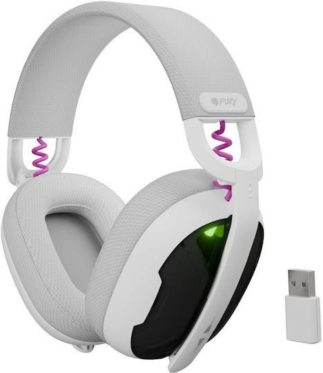 Fury Fukiya F6 Fără fir Over Ear Gaming Headset cu conexiune Bluetooth / USB Alb